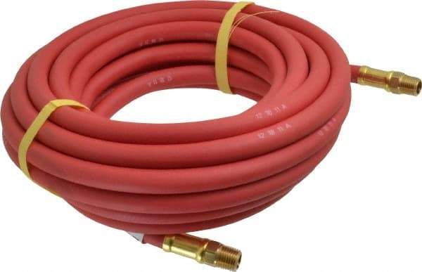 Continental ContiTech - 1/4" ID x 0.527" OD 25' Long Multipurpose Air Hose - MNPT x MNPT Ends, 250 Working psi, -40 to 190°F, 1/4" Fitting, Red - Eagle Tool & Supply