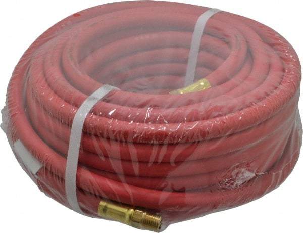 Continental ContiTech - 1/4" ID x 0.527" OD 50' Long Multipurpose Air Hose - MNPT x MNPT Ends, 250 Working psi, -40 to 190°F, 1/4" Fitting, Red - Eagle Tool & Supply