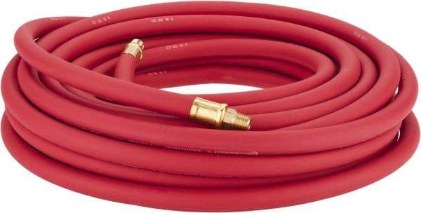 Continental ContiTech - 3/8" ID x 0.7" OD 50' Long Multipurpose Air Hose - MNPT x MNPT Ends, 250 Working psi, -40 to 190°F, 1/4" Fitting, Red - Eagle Tool & Supply