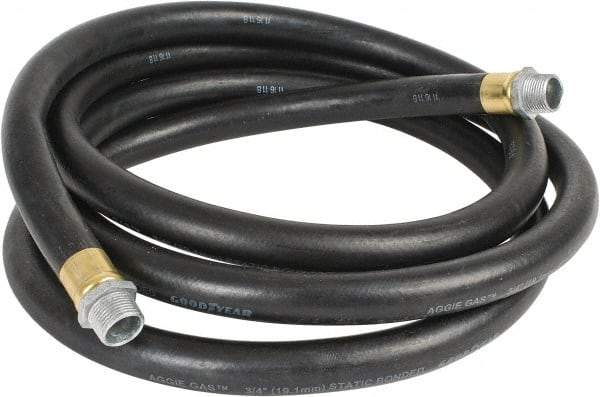 Continental ContiTech - 3/4" ID x 1-1/8" OD x 12' OAL, NPT Male x Male Petroleum Transfer Hose - 100 Max Working psi, 3/4" Fitting, Black - Eagle Tool & Supply