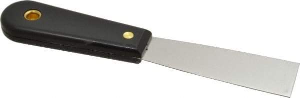 Value Collection - 1-1/4" Wide Stainless Steel Putty Knife - Stiff, Nylon Handle, 7.68" OAL - Eagle Tool & Supply