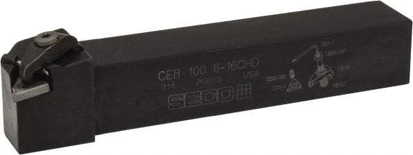 Seco - External Thread, Right Hand Cut, 1" Shank Width x 1" Shank Height Indexable Threading Toolholder - 6" OAL, 16ER Insert Compatibility, CE Toolholder, Series Snap Tap - Eagle Tool & Supply