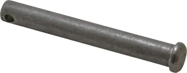 Value Collection - 3/8" Pin Diam, 3" OAL, Standard Clevis Pin - 5/32" Hole, 2-27/32" Usable Length, Uncoated Stainless Steel - Eagle Tool & Supply