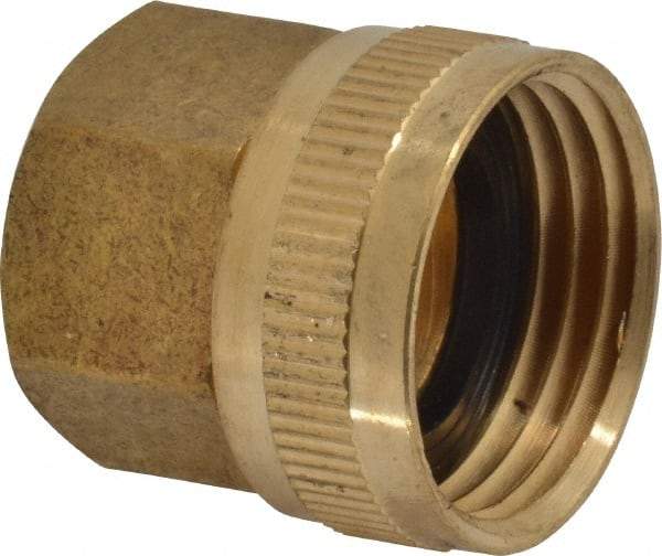 Cerro - 1/2 FPT & 3/4 FGHT Garden Hose Fitting - Brass, Female Hose to Female Pipe Swivel Connector - Eagle Tool & Supply