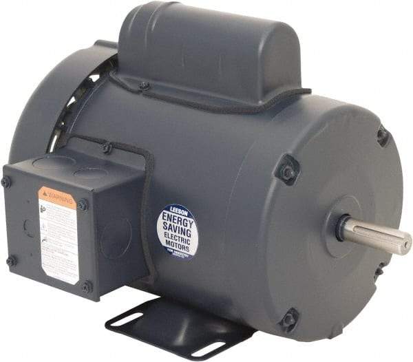Leeson - 1/2 Max hp, 1,200 Max RPM, Capacitor Start Electric AC DC Motor - 115/230 V Input, Single Phase, 56 Frame, 5/8" Shaft Diam, Rigid Base Mount, TEFC Enclosure - Eagle Tool & Supply