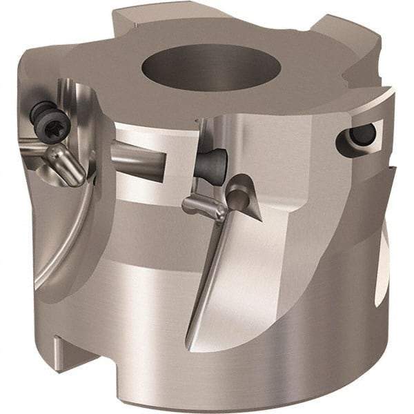 Seco - 5 Inserts, 52mm Cut Diam, 22mm Arbor Diam, 11mm Max Depth of Cut, Indexable Square-Shoulder Face Mill - 90° Lead Angle, 40mm High, XO.X 12.. Insert Compatibility, Through Coolant, Series R220.69 - Eagle Tool & Supply
