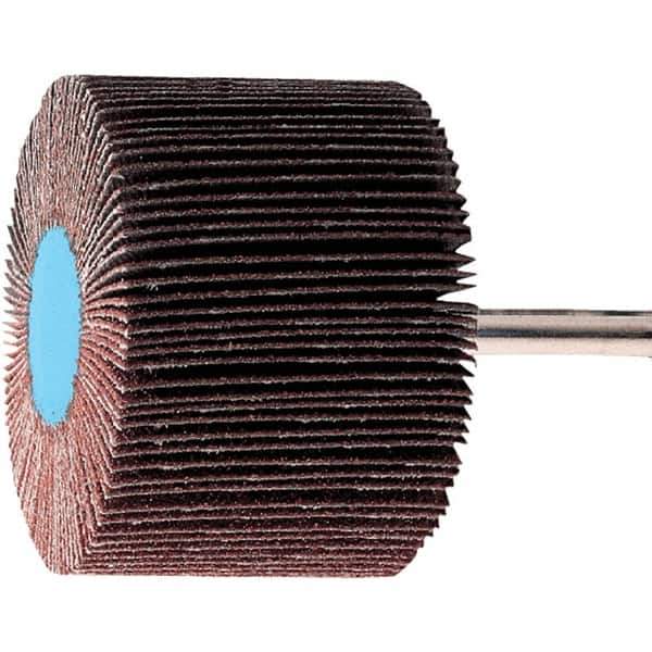 PFERD - 3" Diam x 1" Face Width, Aluminum Oxide Coated Mounted Flap Wheel - 1/4" Shank Mount, 320 Grit, 20,000 Max RPM - Eagle Tool & Supply