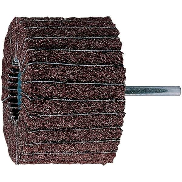 PFERD - 3" Diam x 2" Face Width, Aluminum Oxide Nonwoven Mounted Flap Wheel - 1/4" Shank Mount, 180 Grit, 7,500 Max RPM - Eagle Tool & Supply