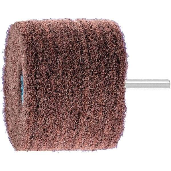 PFERD - 3" Diam x 2" Face Width, Aluminum Oxide Nonwoven Mounted Flap Wheel - 1/4" Shank Mount, 180 Grit, 7,500 Max RPM - Eagle Tool & Supply