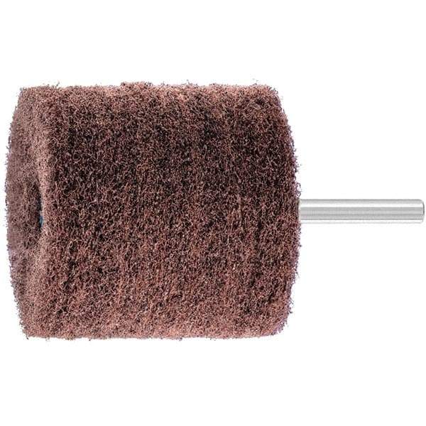 PFERD - 2-3/8" Diam x 2" Face Width, Aluminum Oxide Nonwoven Mounted Flap Wheel - 1/4" Shank Mount, 280 Grit, 7,500 Max RPM - Eagle Tool & Supply