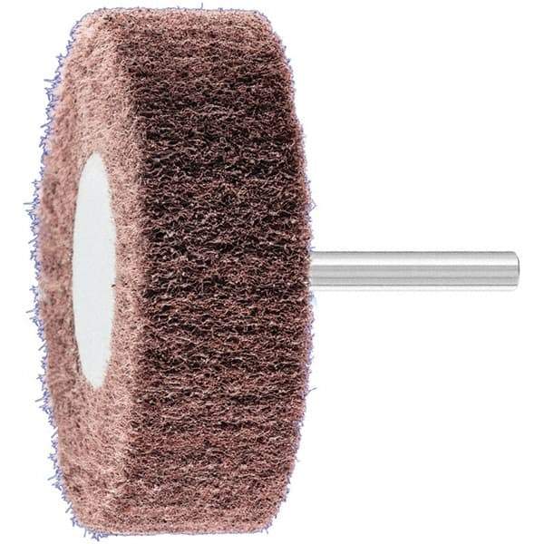 PFERD - 3" Diam x 1" Face Width, Aluminum Oxide Nonwoven Mounted Flap Wheel - 1/4" Shank Mount, 280 Grit, 7,500 Max RPM - Eagle Tool & Supply