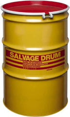 Made in USA - 85 Gallon Cylindrical Carbon Steel Open Head Drum - 37" High x 26" Diam - Eagle Tool & Supply