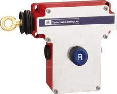 Telemecanique Sensors - 10 Amp, NO/NC Configuration, Left Hand Operation, Rope Operated Limit Switch - Pushbutton Reset, Cable Pull, No Pilot Light, 300 VAC - Eagle Tool & Supply