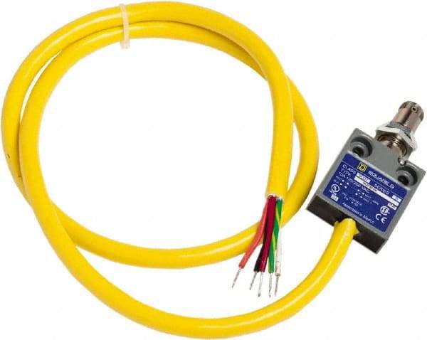 Square D - SPDT, NC/NO, 240 VAC, Prewired Terminal, Roller Plunger Actuator, General Purpose Limit Switch - 1, 2, 4, 6, 6P NEMA Rating, IP67 IPR Rating, Panel Mount, 80 Ounce Operating Force - Eagle Tool & Supply