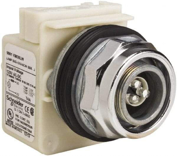 Schneider Electric - 120 V LED Pilot Light - Round Lens, Screw Clamp Connector - Eagle Tool & Supply