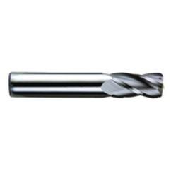 1/2 Dia. x 3 Overall Length 4-Flute .020 C/R Solid Carbide SE End Mill-Round Shank-Center Cut-TiN - Eagle Tool & Supply
