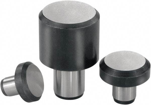 KIPP - 3-15/16" OAL, 3.1496" Head Height, 1.1811" OD, Tool Steel, Ground, Press Fit Rest Button - Uncoated, 0.7874" Pin Diam - Eagle Tool & Supply