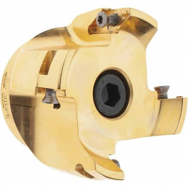 Iscar - 4 Inserts, 3" Cut Diam, 1" Arbor Diam, 0.394" Max Depth of Cut, Indexable Square-Shoulder Face Mill - 2-1/4" High, HSM90S APCR 1405.. Insert Compatibility, Through Coolant, Series Helialu - Eagle Tool & Supply