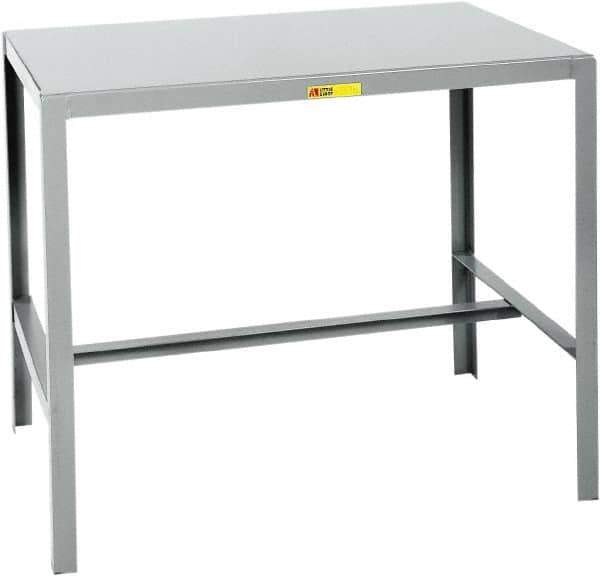 Little Giant - 24 Wide x 18" Deep x 42" High, Steel Machine Work Table - Straight Edge, Fixed Legs, Gray - Eagle Tool & Supply