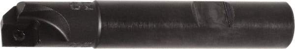 Kyocera - 0° Lead Angle, 3/8" Max Cut Diam, 0.374" Max Depth of Cut, Indexable Chamfer & Angle End Mill - 1 Insert, NDCT831FR, NDMM831ER-SP Insert Style, 3.08" OAL, Straight Shank - Eagle Tool & Supply