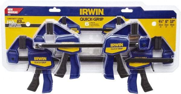 Irwin - 12" Capacity, 2-7/16" Throat Depth Carbon Steel Bar Clamp - Lb Clamping Pressure - Eagle Tool & Supply