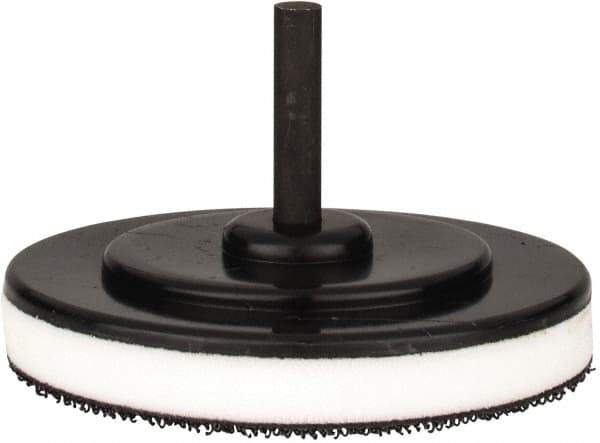 Tru-Maxx - 3" Diam Hook & Loop Disc Backing Pad - 1/4" Shank Diam, Medium Density, 15,500 RPM - Eagle Tool & Supply