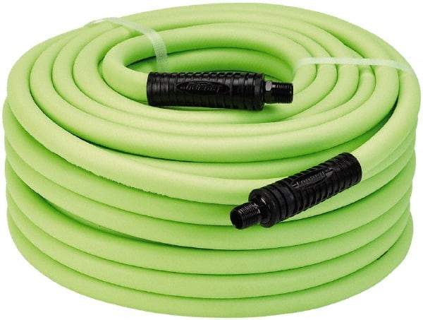 Legacy - 1/2" ID x 0.74" OD 100' Long Multipurpose Air Hose - MNPT x MNPT Ends, 300 Working psi, 140°, 3/8" Fitting, Green - Eagle Tool & Supply