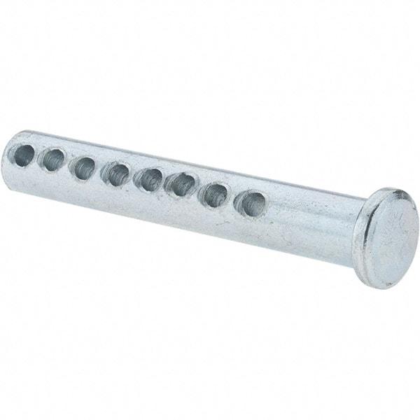 Value Collection - 5/16" Pin Diam, 2" OAL, Adjustable Clevis Pin - 7/64" Hole, 1-3/4" Usable Length, Zinc-Plated Steel - Eagle Tool & Supply