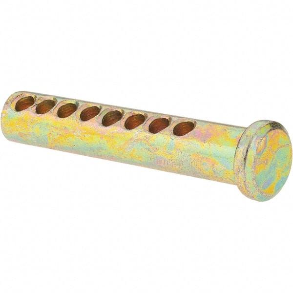 Value Collection - 3/8" Pin Diam, 2" OAL, Adjustable Clevis Pin - 7/64" Hole, 1-3/4" Usable Length, Zinc-Plated Steel - Eagle Tool & Supply