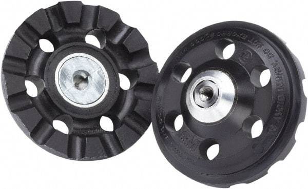 3M - 4" Diam Disc Backing Pad - 3/8" Shank Diam, Hard Density, 15,000 RPM, Roloc TR Compatible - Eagle Tool & Supply