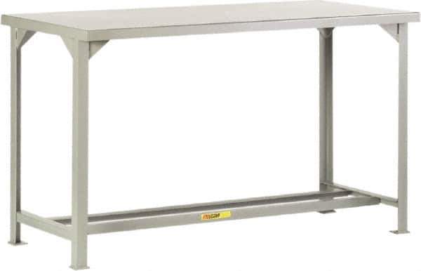 Little Giant - 72 Wide x 30" Deep x 36" High, 12 Gauge Steel Workbench - Fixed Legs, Gray - Eagle Tool & Supply