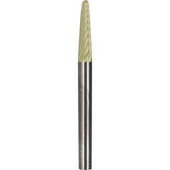 Made in USA - 6mm Cut Diam, 0.2362" Shank Diam, Cone Head Diamond Cut Burr - Carbide, 16mm LOC, 50mm OAL - Eagle Tool & Supply