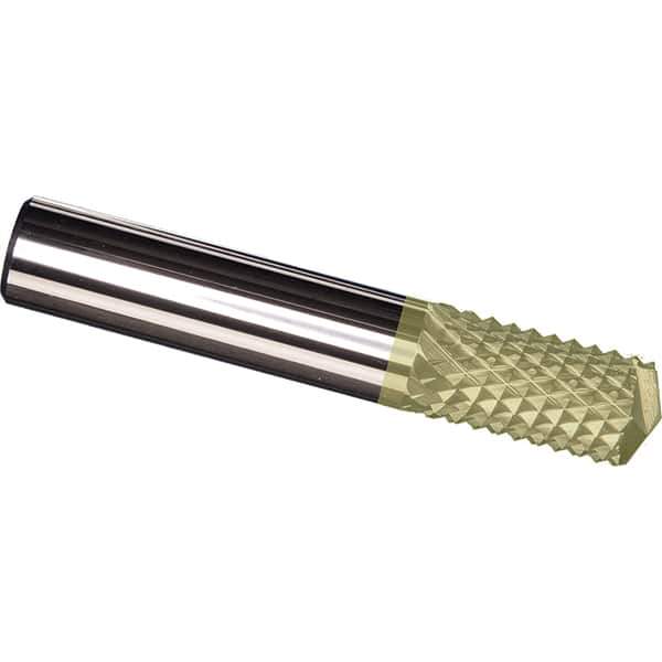 Made in USA - 10mm Diam, 25mm LOC, Drill Point End, Solid Carbide Diamond Pattern Router Bit - Right Hand Cut, 63mm OAL, Use on Fiberglass - Eagle Tool & Supply