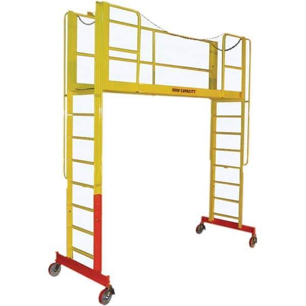 TRI-ARC - Rolling & Wall Mounted Ladders & Platforms Type: Double Entry Work Platform Style: Adjustable Height - Eagle Tool & Supply