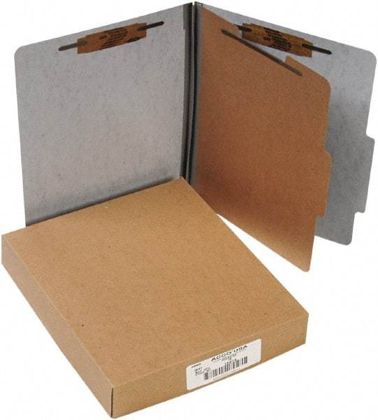 ACCO - 11 x 8 1/2", Letter Size, Gray, File Folders with Top Tab - Right of Center Tab Cut Location - Eagle Tool & Supply