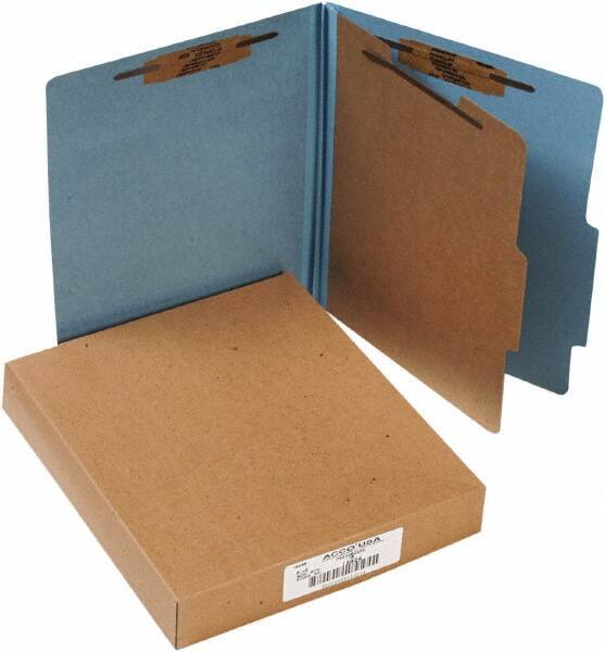 ACCO - 11 x 8 1/2", Letter Size, Sky Blue, File Folders with Top Tab - Right of Center Tab Cut Location - Eagle Tool & Supply