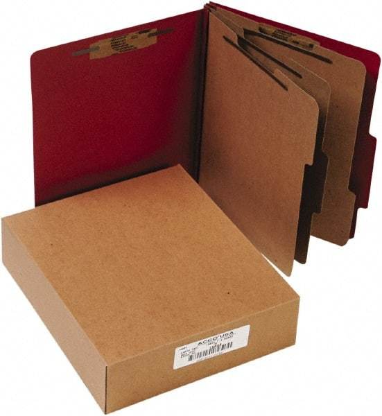 ACCO - 11 x 8 1/2", Letter Size, Earth Red, File Folders with Top Tab - Right of Center Tab Cut Location - Eagle Tool & Supply