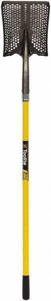 SEYMOUR-MIDWEST - 11-1/2" High x 9" Wide Square Steel Shovel - 48" Long Fiberglass Straight Handle, Front Turned - Eagle Tool & Supply