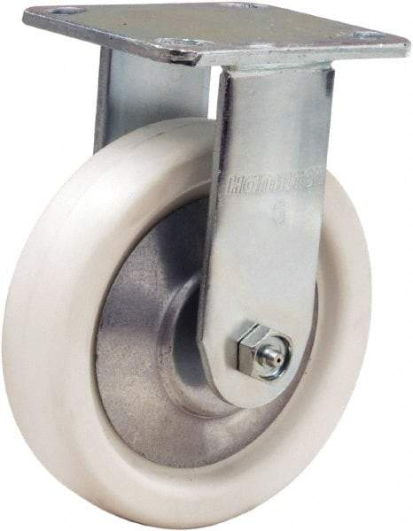 Hamilton - 6" Diam x 1-1/2" Wide x 7-1/2" OAH Top Plate Mount Rigid Caster - Polyolefin, 525 Lb Capacity, Delrin Bearing, 4 x 4-1/2" Plate - Eagle Tool & Supply