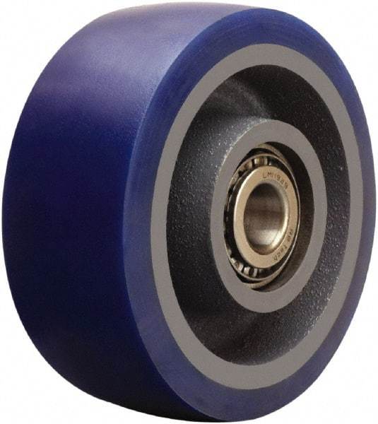 Hamilton - 5 Inch Diameter x 2 Inch Wide, Polyurethane on Cast Iron Caster Wheel - 840 Lb. Capacity, 2-1/4 Inch Hub Length, 3/4 Inch Axle Diameter, Tapered Roller Bearing - Eagle Tool & Supply