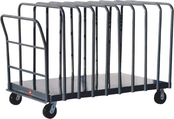 Jamco - 1,800 Lb Capacity Adjustable Panel Truck - Steel Deck, 48" OAW, 9" Platform Height, Phenolic Casters - Eagle Tool & Supply