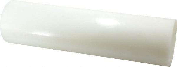 Value Collection - 1' Long, 3" Diam, Polyethylene (HDPE) Plastic Rod - White - Eagle Tool & Supply