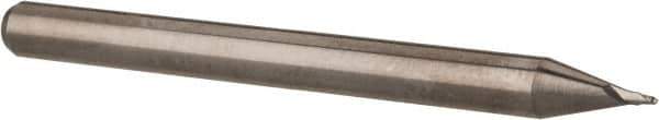 Accupro - 0.024" Diam, 0.036" LOC, 2 Flute Solid Carbide Ball End Mill - Uncoated, Single End, 1-1/2" OAL, 1/8" Shank Diam, Spiral Flute - Eagle Tool & Supply