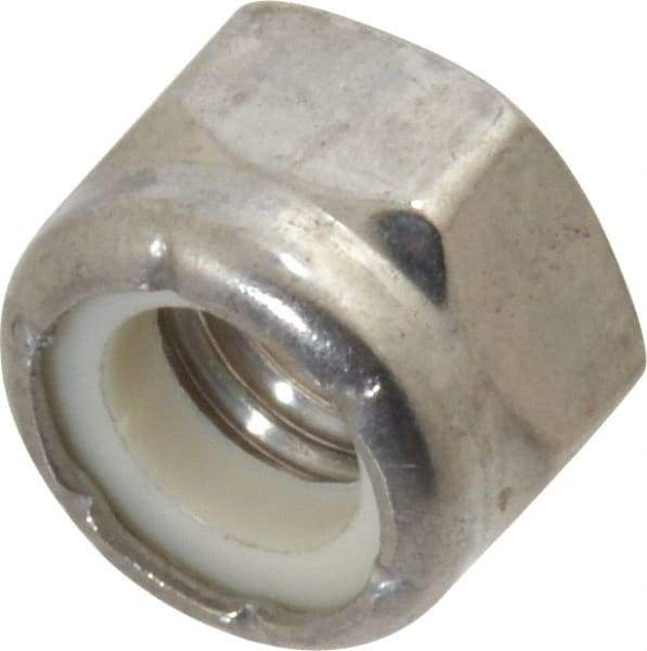 Value Collection - 5/16-24 UNF 18-8 Hex Lock Nut with Nylon Insert - 1/2" Width Across Flats, 11/32" High - Eagle Tool & Supply