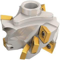 Iscar - 12 Inserts, 63mm Cut Diam, 33mm Max Depth of Cut, Indexable Square-Shoulder Face Mill - QD.T 1205 & SDMT 1205 Insert Compatibility, Series Heliquad - Eagle Tool & Supply