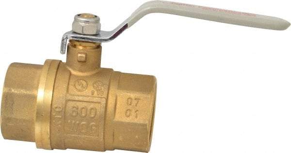 Value Collection - 1-1/4" Pipe, Full Port, Brass UL Listed Ball Valve - Inline - Two Way Flow, FNPT x FNPT Ends, Lever Handle, 600 WOG, 150 WSP - Eagle Tool & Supply