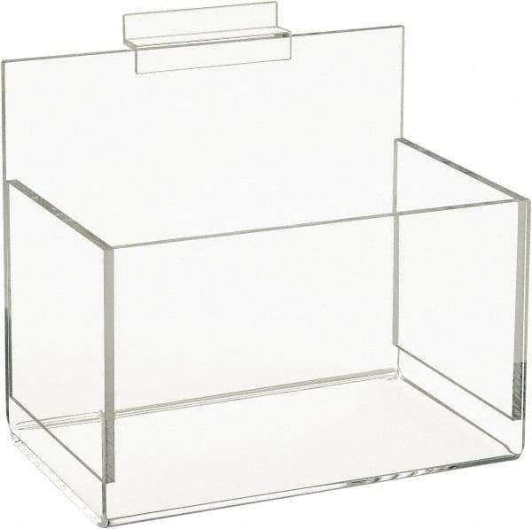 ECONOCO - 5" Deep, Clear Acrylic Slatwall Bin - 7" High x 8" Wide x 5" Long - Eagle Tool & Supply