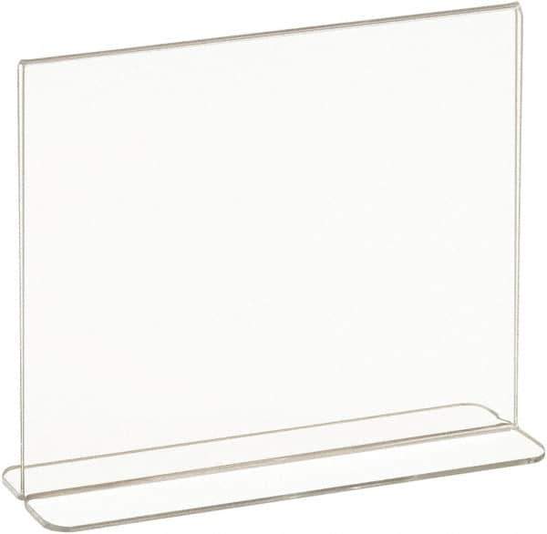 ECONOCO - 7 Inch Wide x 5-1/2 Inch High Sign Compatibility, Acrylic Round Frame Counter Top Sign Holder - Clear, 5-1/2 Inch Holder Height, Holds 1 Sign - Eagle Tool & Supply