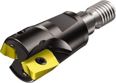 Sandvik Coromant - 2 Inserts, 25mm Cut Diam, 20.8mm Arbor Diam, 10mm Max Depth of Cut, Indexable Square-Shoulder Face Mill - 57mm High, R390-11.. Insert Compatibility, Through Coolant, Series CoroMill 390 - Eagle Tool & Supply