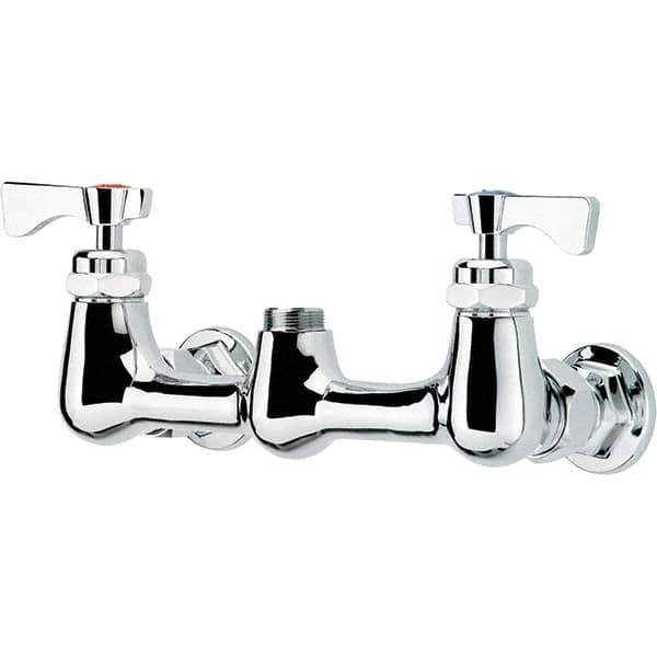 Krowne - Wall Mount, Spoutless Faucet Body Only - Two Handle, Color Coded, Blade Handle, Spoutless, No Drain - Eagle Tool & Supply